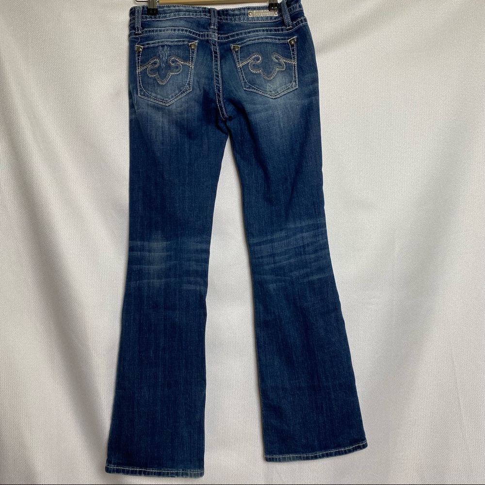 Rerock For Express Barely Boot Stretch Womens Blu… - image 5